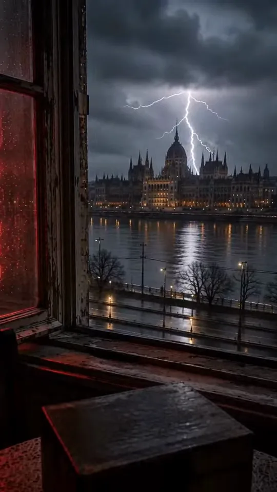 Villám a parlament felett — Time Machine Budapest hero háttérkép